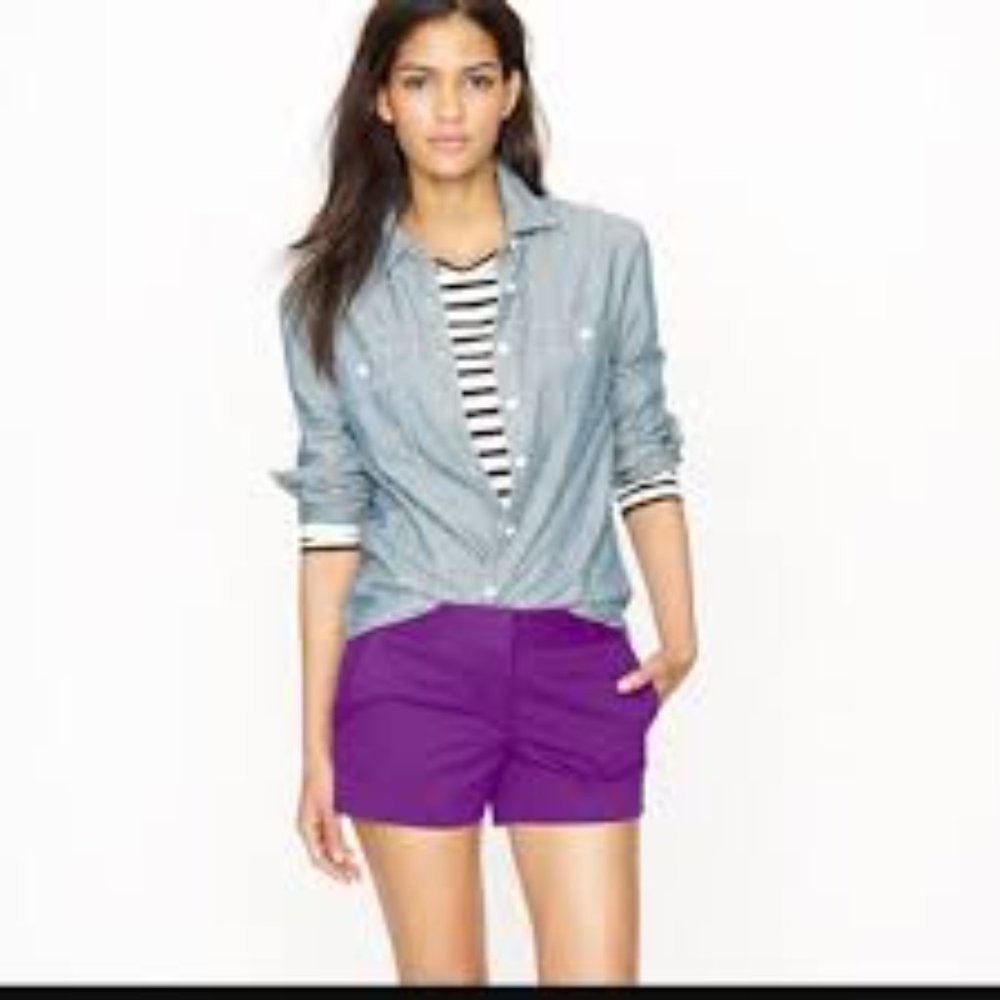 J. Crew Purple Cotton Shorts